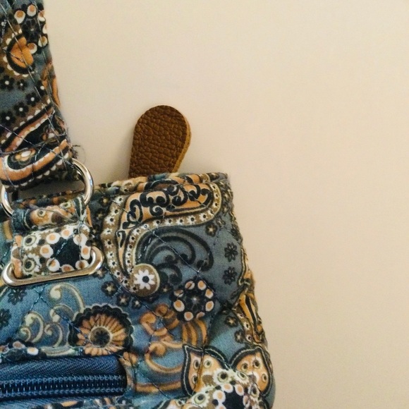 Stone & Co Blue & Brown Fabric Shoulder Handbag Purse Very Nice - Picture 6 of 8